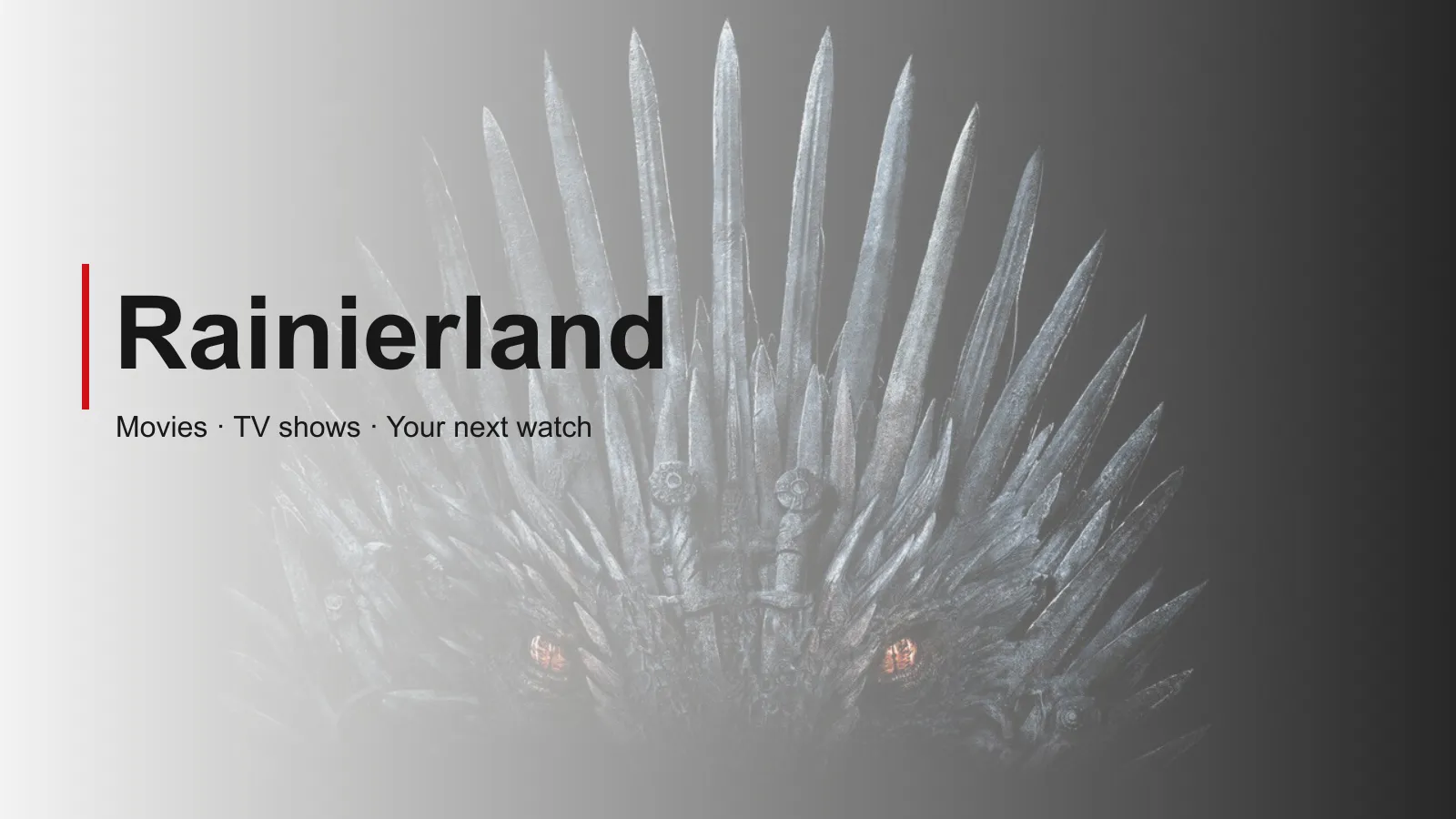 Rainierland movie and TV guide with Game of Thrones artwork